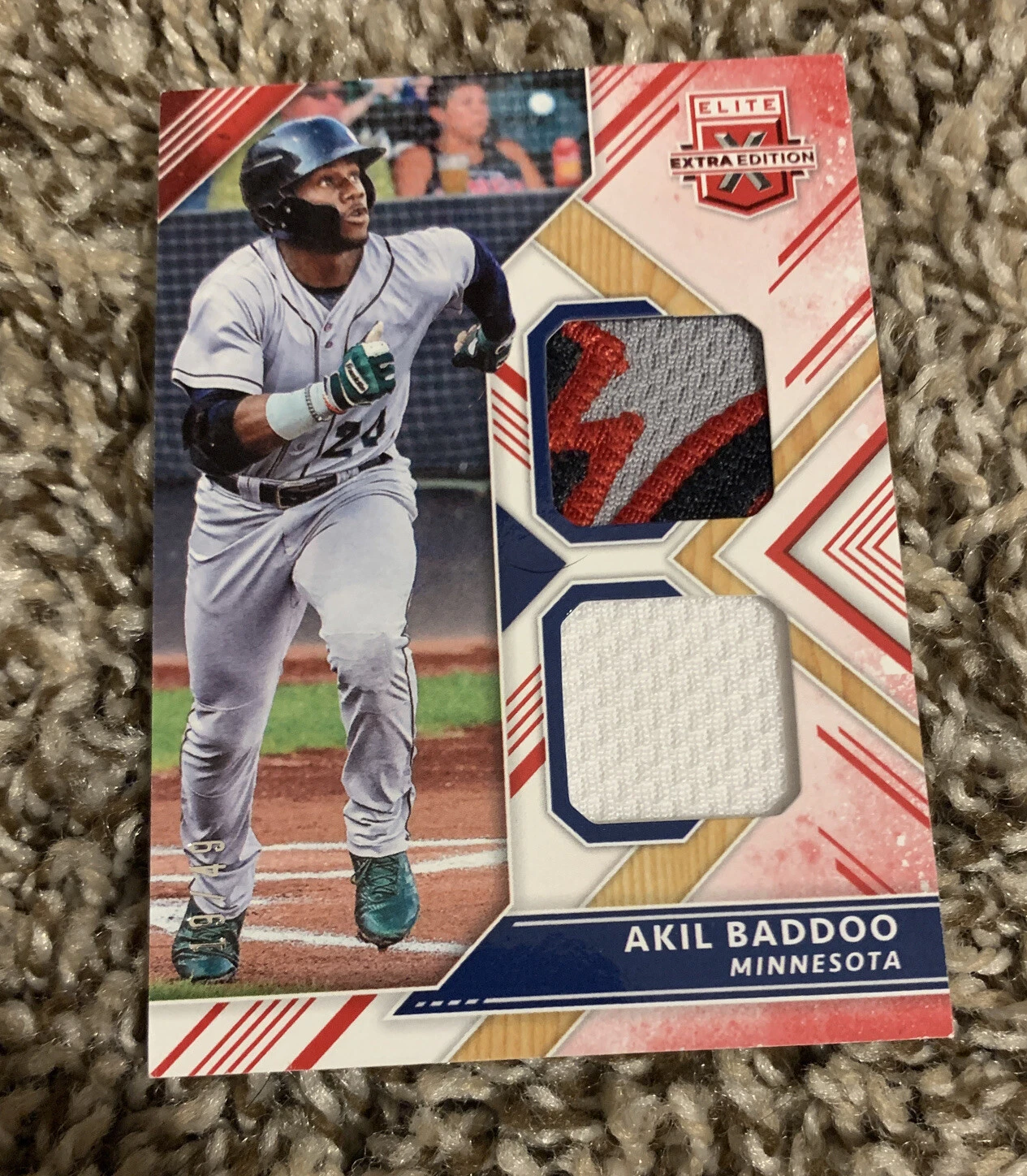 2018 Elite Extra Edition Akil Baddoo Det Tigers Dual Relic W/ Twins Patch 1@/49
