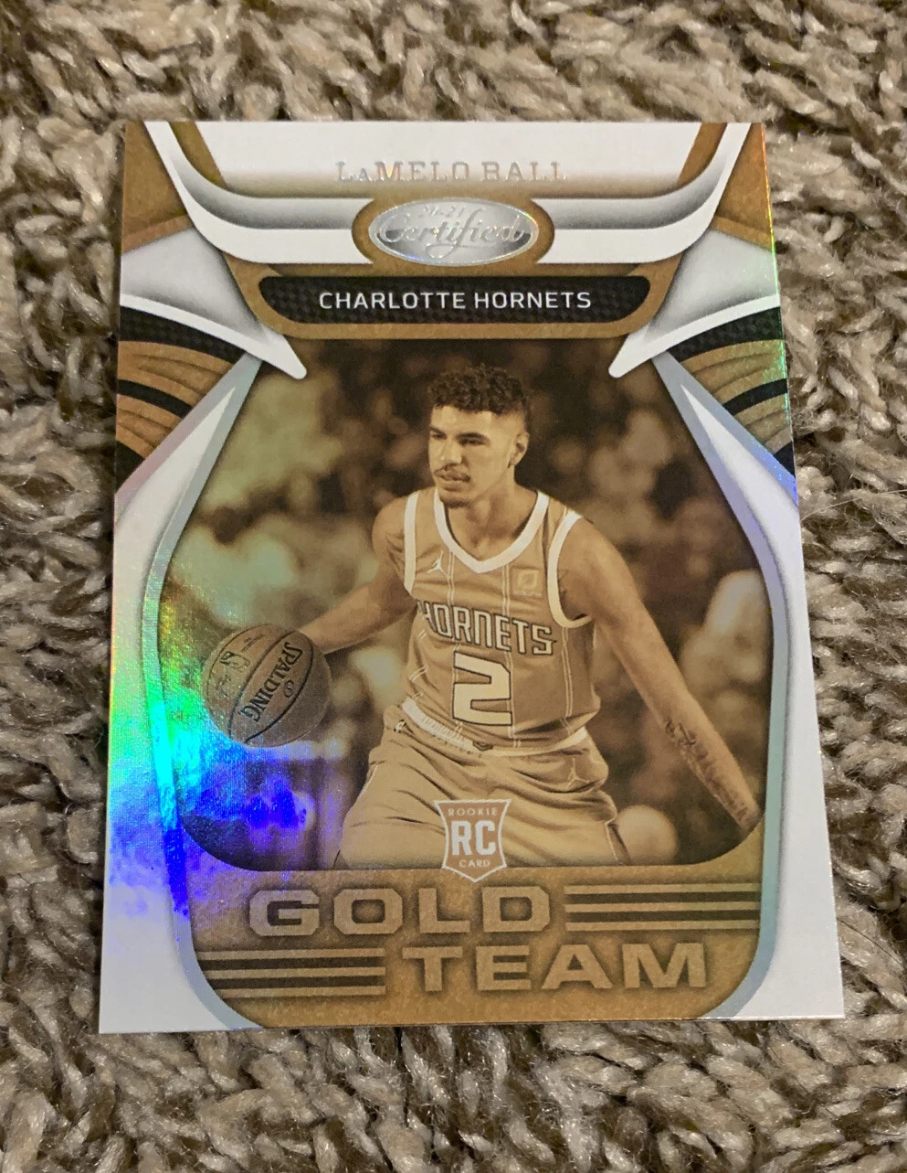 2020-21 Panini Certified Lamelo Ball Gold Team Insert #3 RC Rookie Card Hornets
