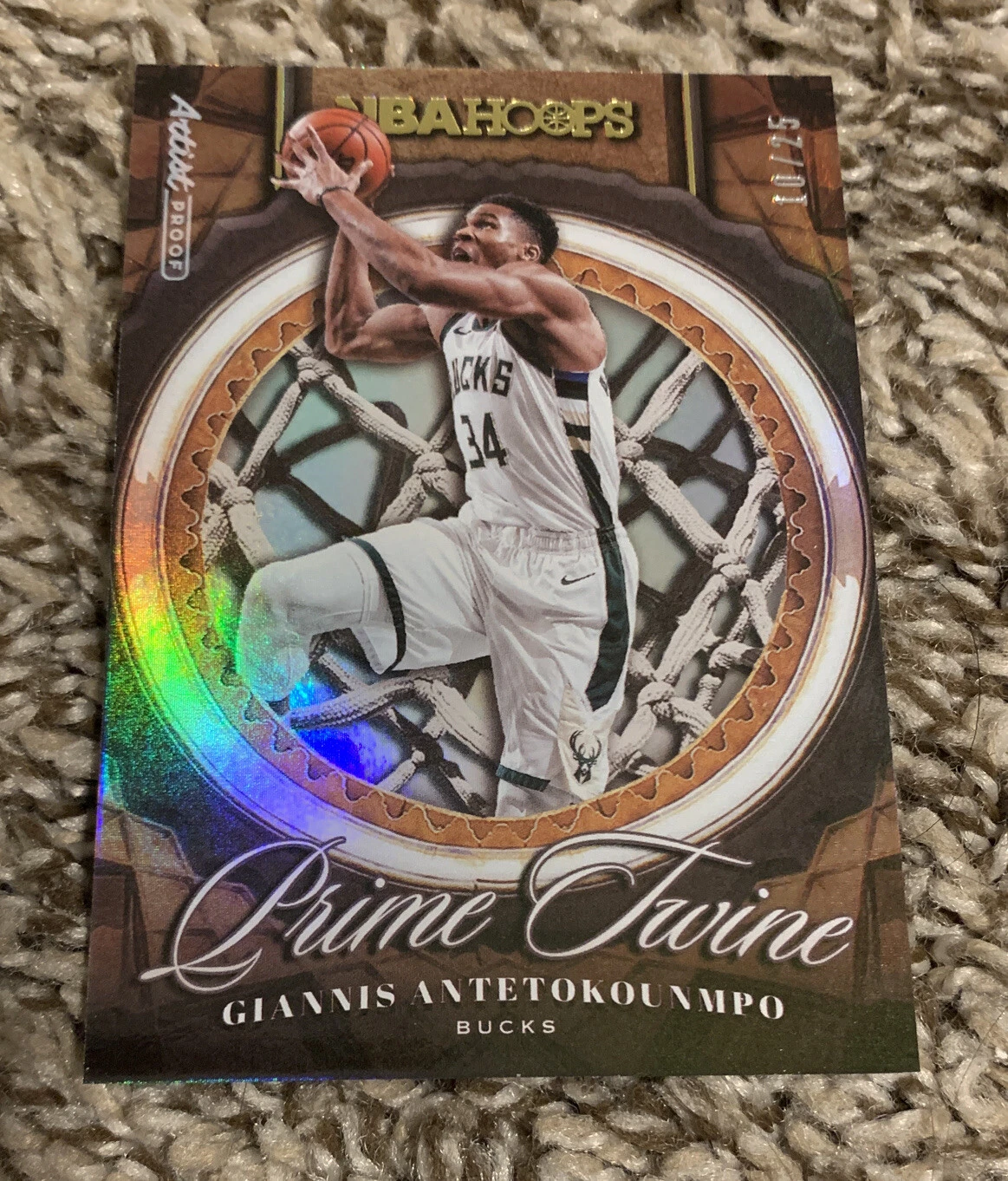 2020-21 NBA Hoops Prime Twine Gold Foil Giannis Antetokounmpo 10/25 ARTIST PROOF
