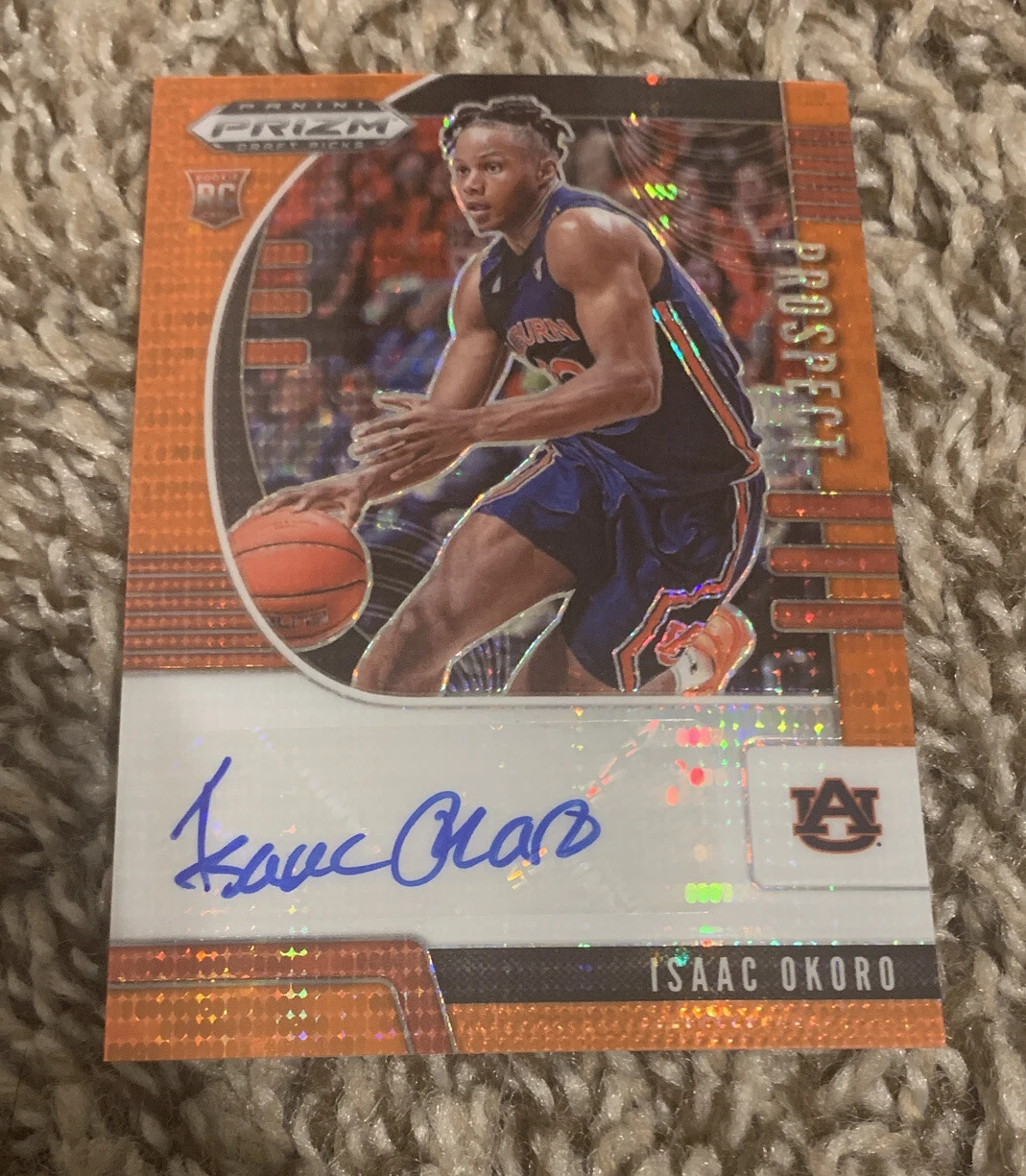 Isaac Okoro RARE Rookie AUTOGRAPH Panini Prizm Orange Pulsar /49

