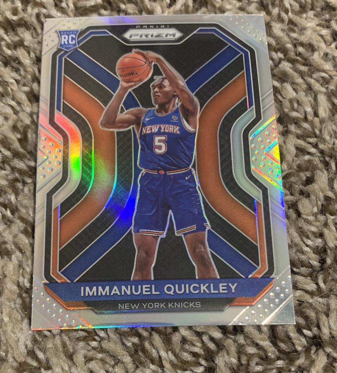2020-21 Panini Prizm Immanuel Quickley Silver Prizm RC SP Knicks Rookie No. 296
