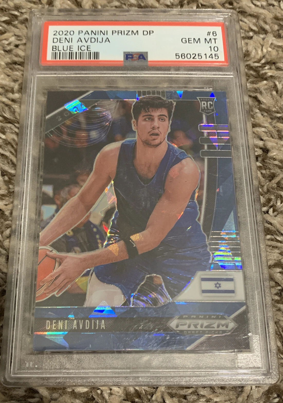 2020-21 Panini Prizm Draft Blue Ice #6 Deni Avdija RC 53/99 Wizards RC PSA 10
