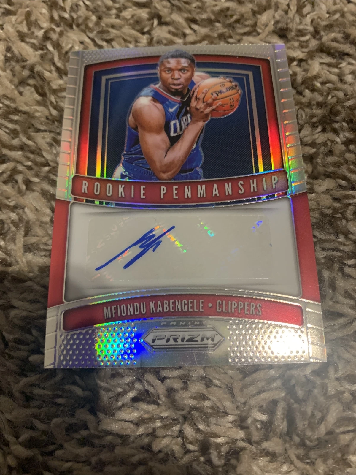 2019-20 Prizm Mfiondu Kabengele RC Silver Autograph Clippers Rookie Auto
