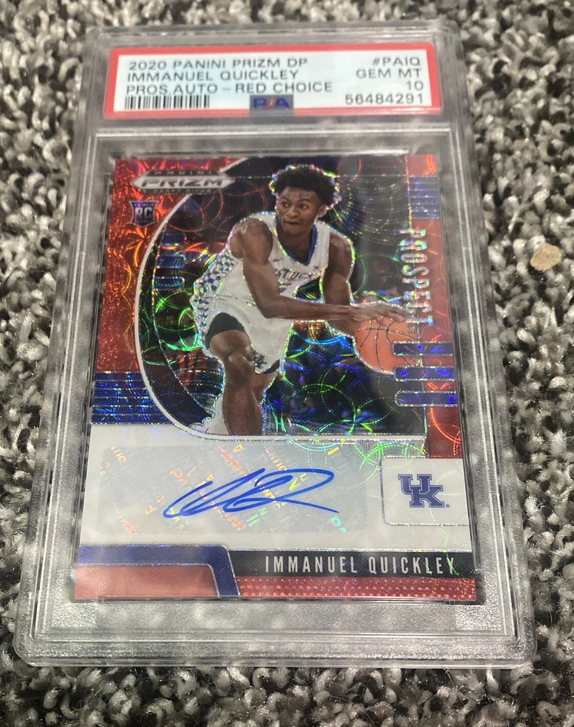 2020-21 Panini Prizm Draft Choice IMMANUEL QUICKLEY AUTO 19/88 PSA 10
