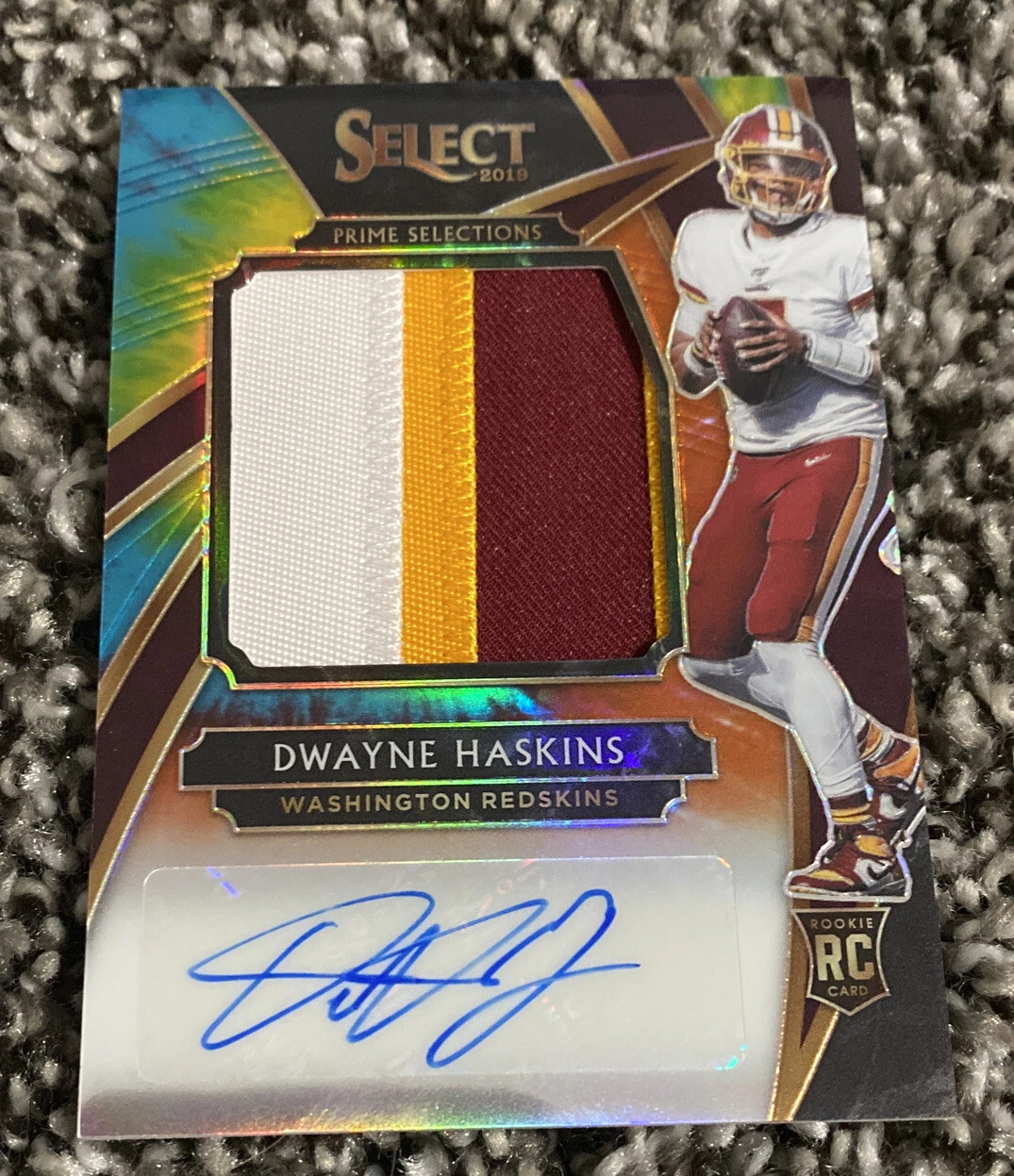 2019 Select RPA Dwayne Haskins AUTO 3 COLOR PATCH Tie Dye 4/15 RC

