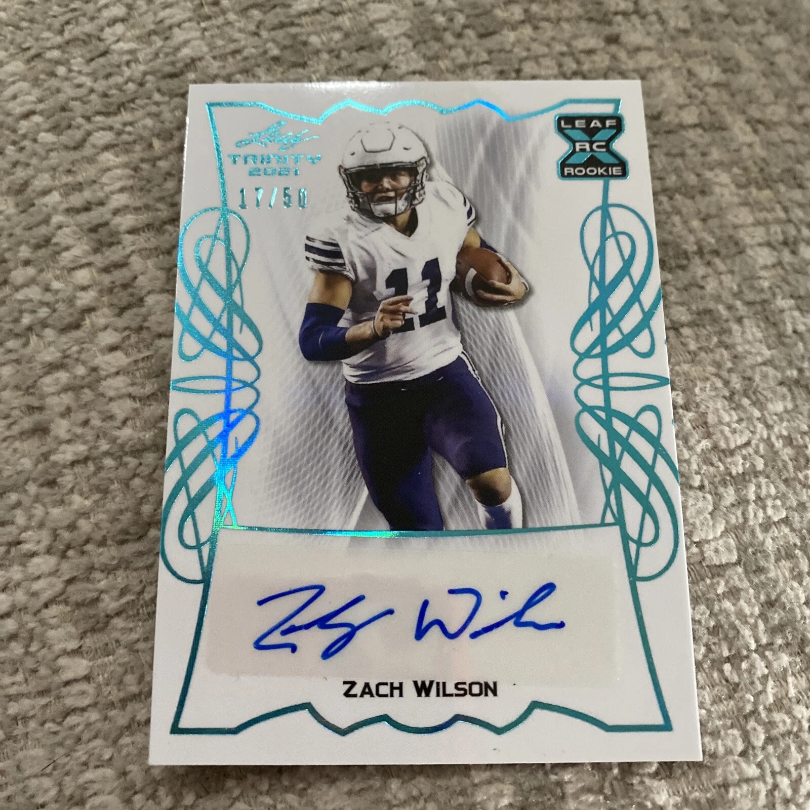 2021 Leaf Trinity - ZACH WILSON - New York Jets - SP Platinum RC Auto /50 (C4723
