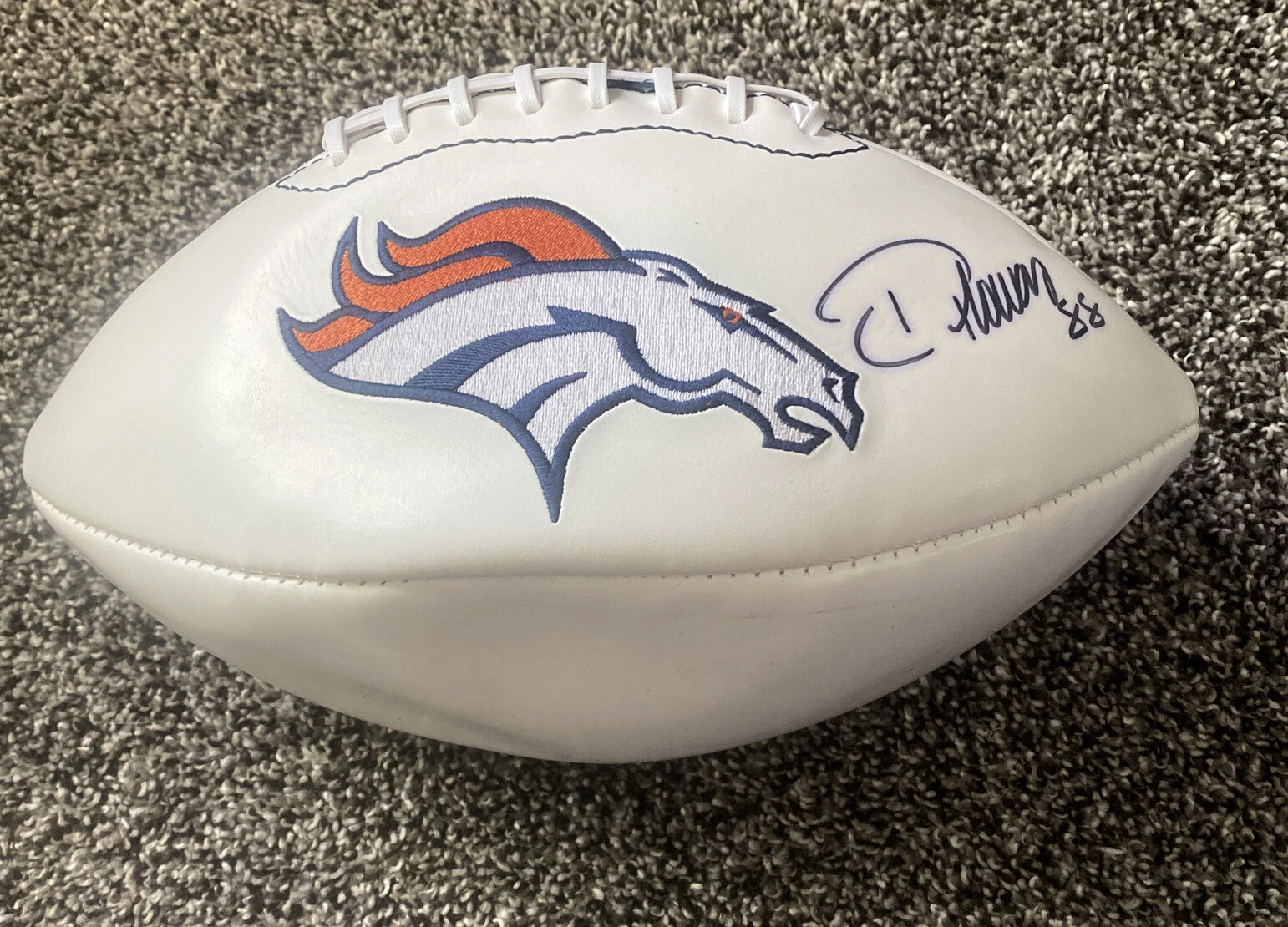 Demaryius Thomas Autographed Full Size Denver Broncos Logo Football JSA COA
