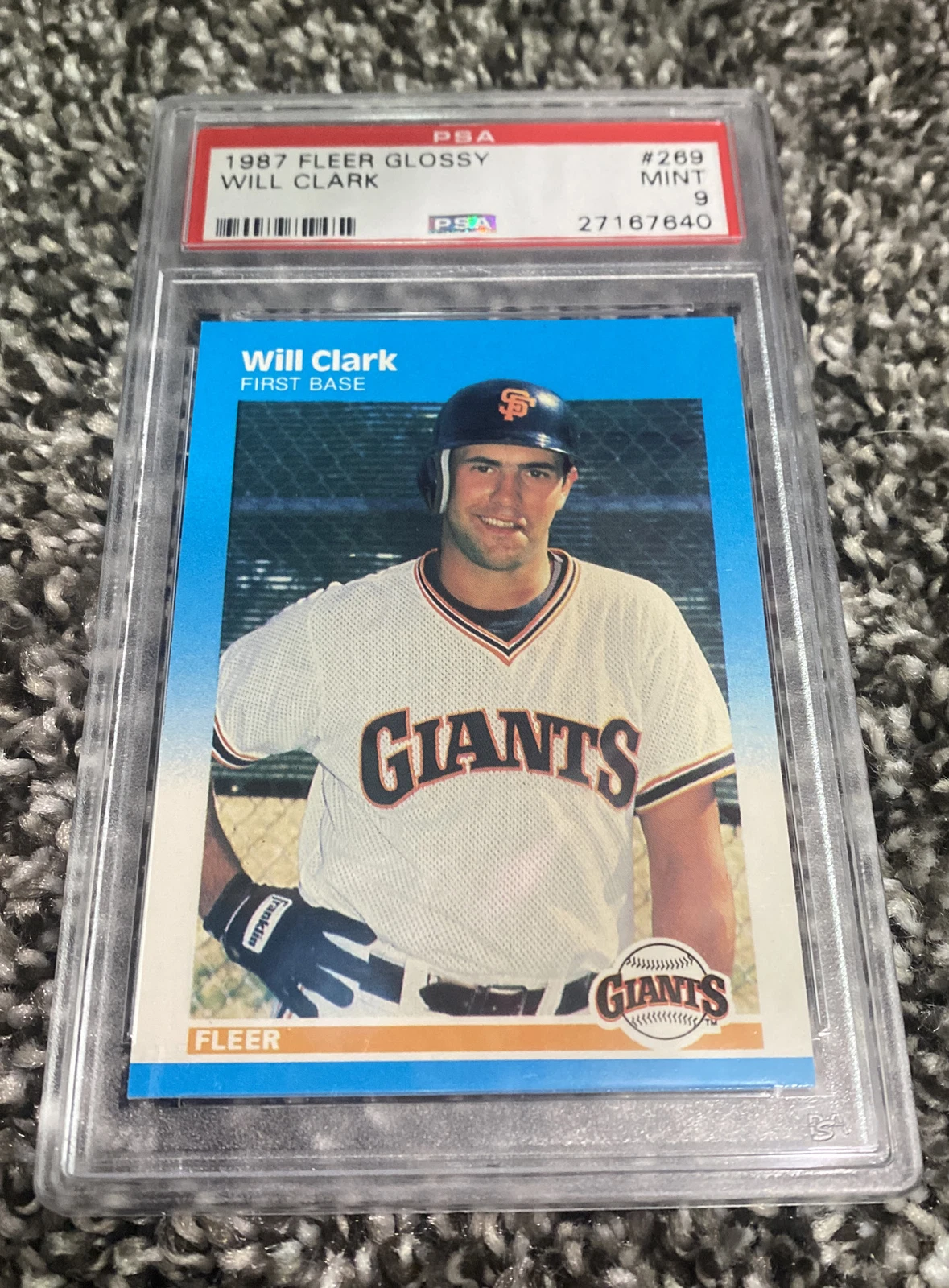 1987 Fleer Glossy Will Clark PSA 9 Rookie RC Giants
