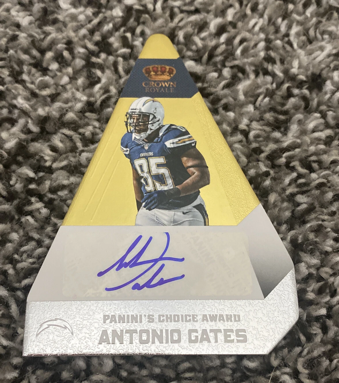 2012 Crown Royale Antonio Gates Panini's Choice Gold Die-Cut Auto Card /15
