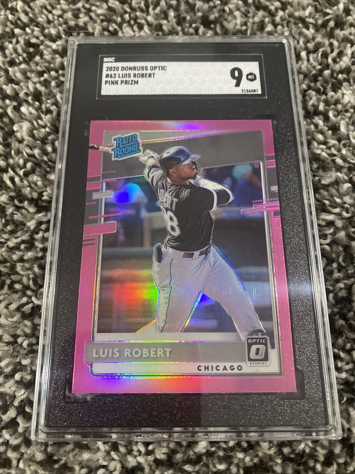 2020 Donruss Optic Luis Robert Pink Prizm SGC 9 MT #62 RC White Sox
