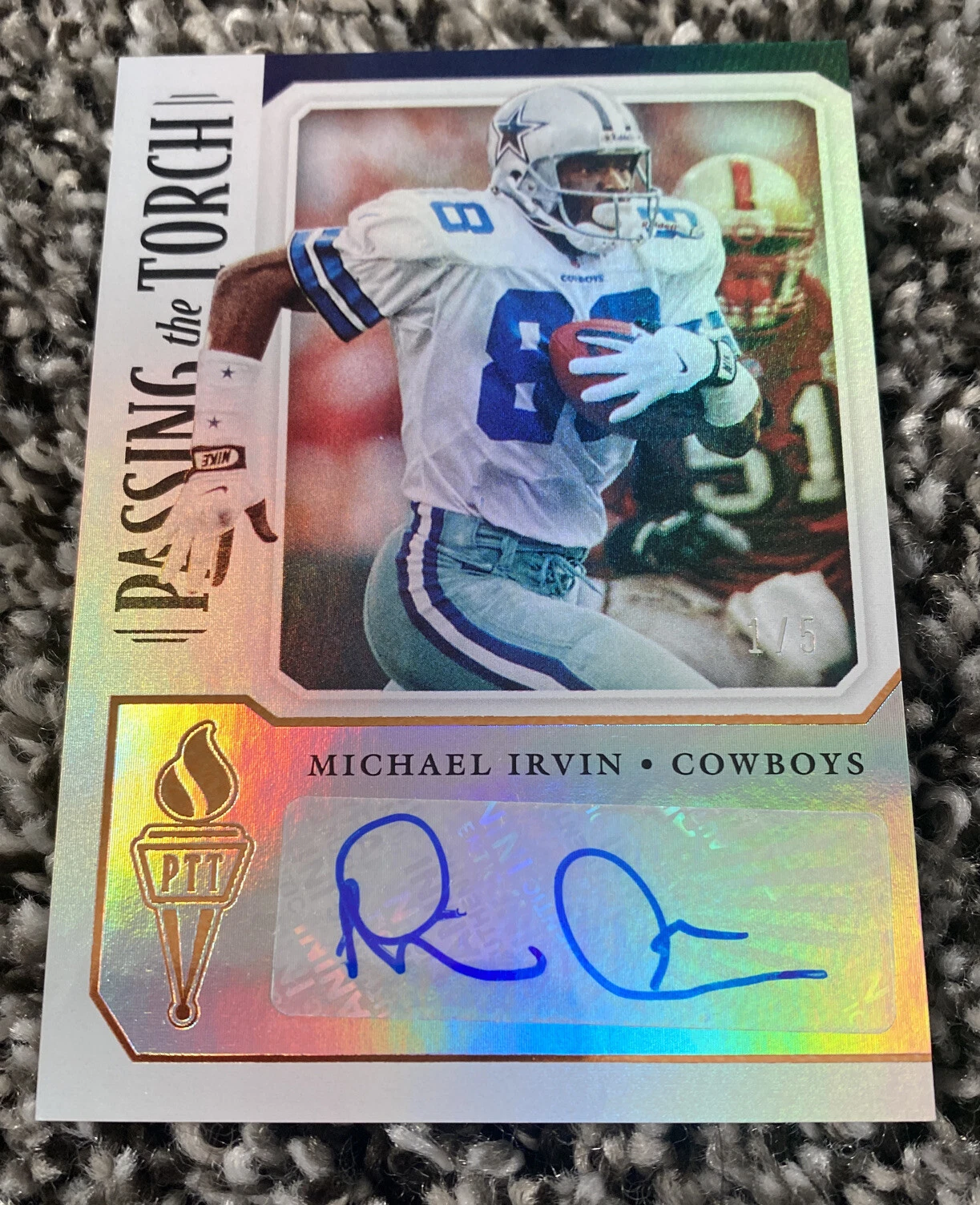2019 PANINI PASSING THE TORCH MICHAEL IRVIN @ Amari Cooper GOLD AUTO 1/5 READ
