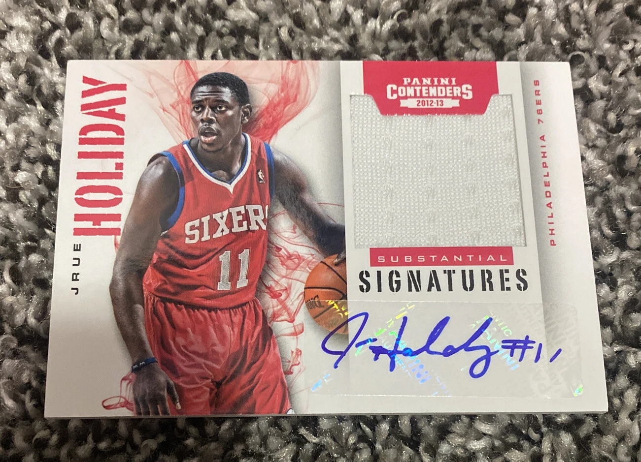 2012-13 Contenders Jrue Holiday Substantial Signatures Jersey Auto #/149
