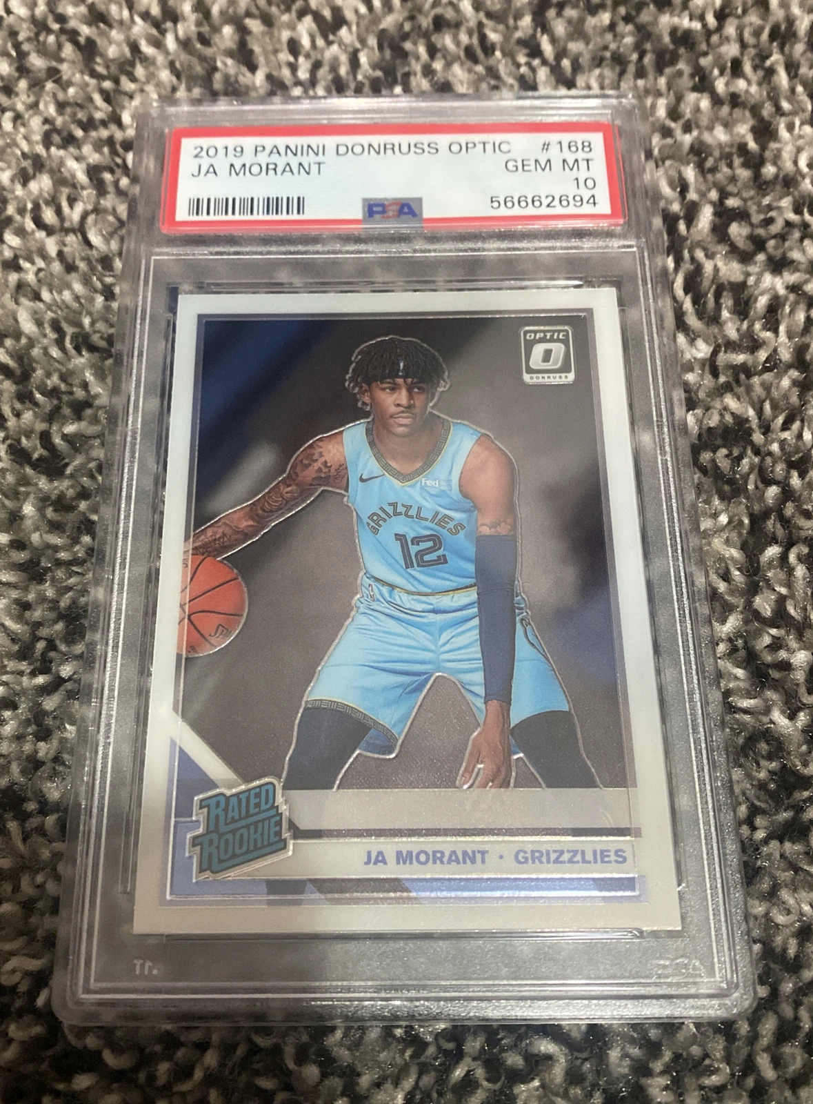 2019 JA MORANT PANINI DONRUSS OPTIC RC ROOKIE #168 PSA 10 GRIZZLIES
