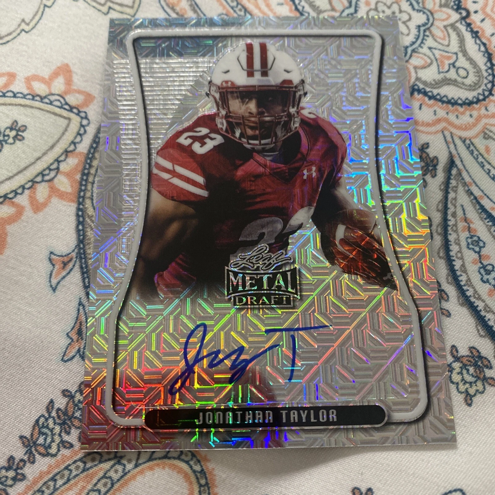 JONATHAN TAYLOR 2020 LEAF METAL DRAFT SILVER MOJO AUTOGRAPH PORTRAIT 21/40 !!
