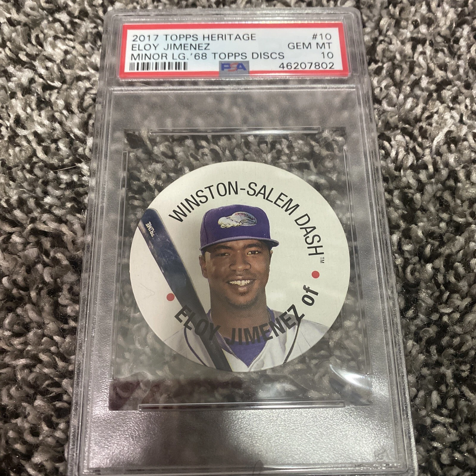 2017 Topps Discs Heritage Minors '68 Discs Eloy Jimenez 68TDC-10 PSA 10 Gem Mint
