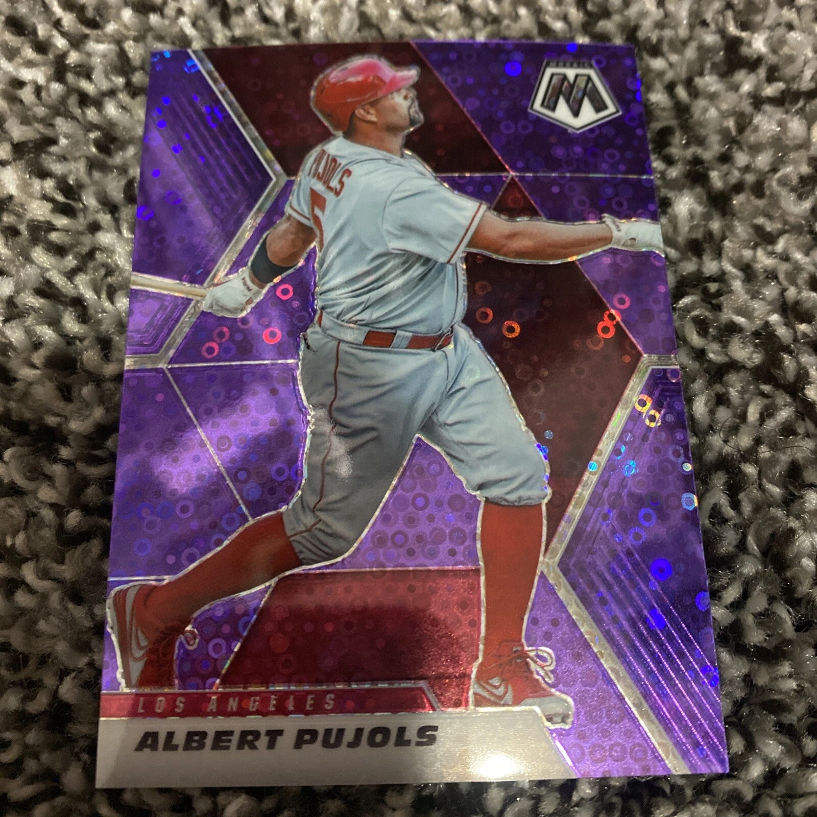 2021 Mosaic Baseball Albert Pujols Purple Disco Prizm SP /50

