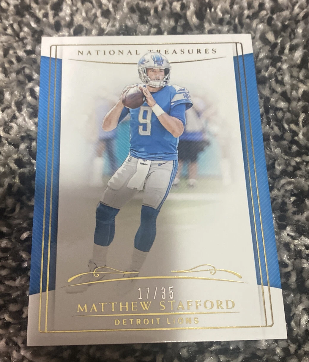 2018 Panini National Treasures Matthew Stafford #31 Gold SN 02/35 LA Rams Tigers
