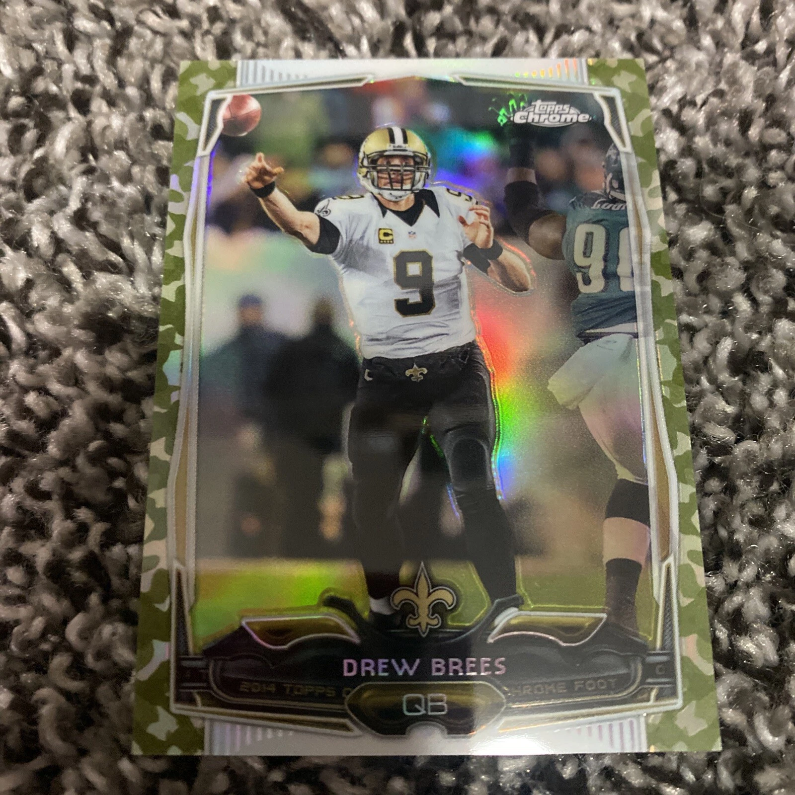 2014 Topps Chrome Mini Football-Drew Brees Camo Refractor- #d 46/99
