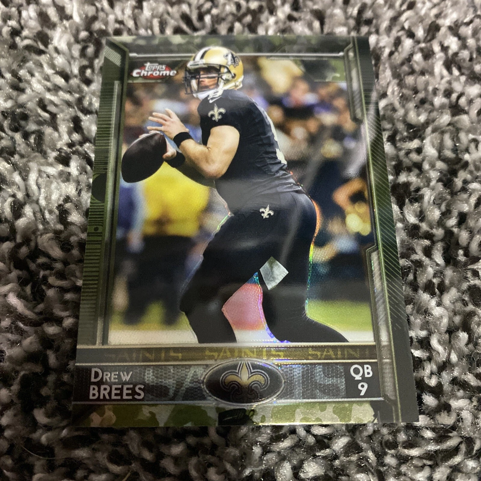 2015 Topps Chrome Mini DREW BREES Camo Refractor SP #34/99
