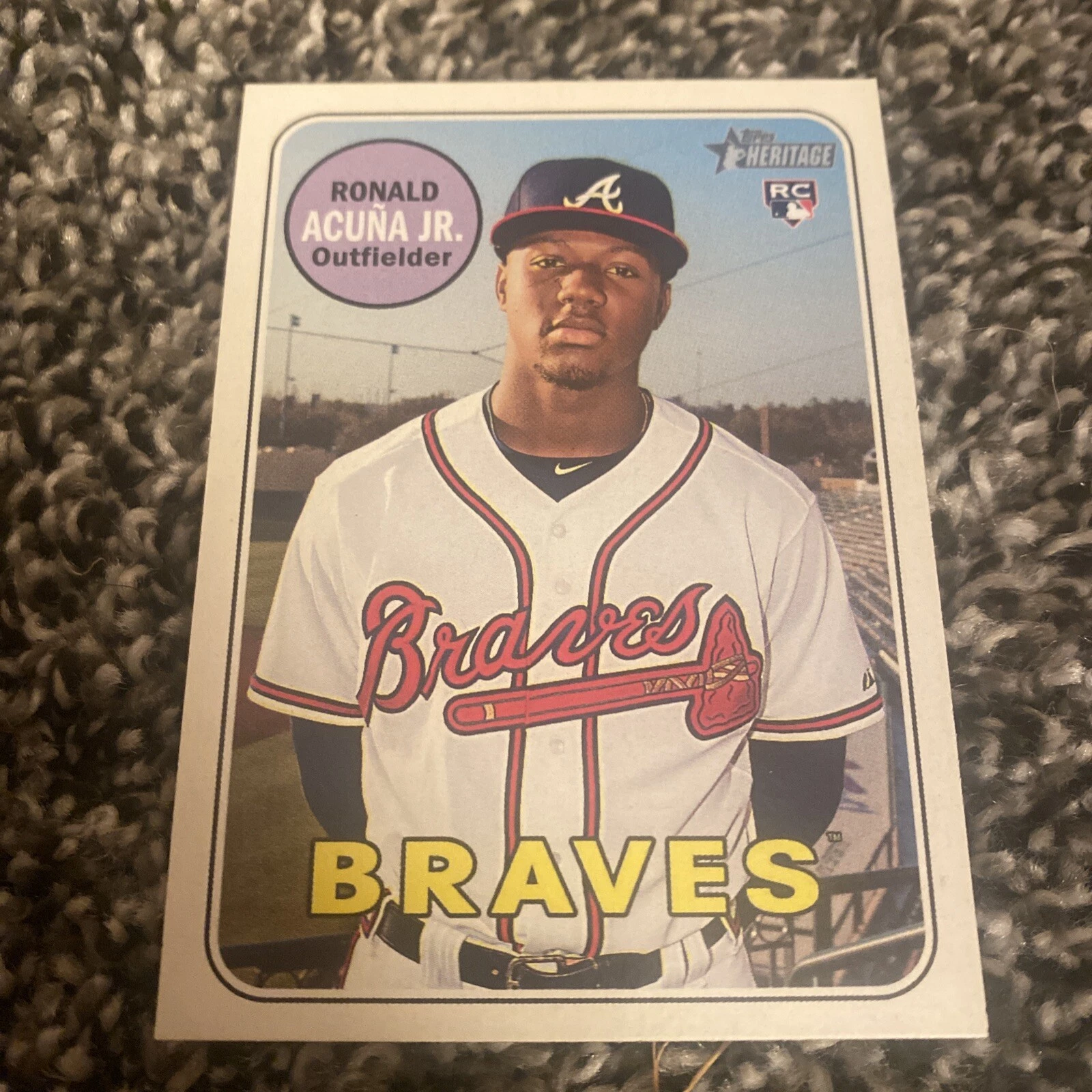 2018 Topps Heritage High Number Ronald Acuna Jr #580 Rookie Card RC - MINT
