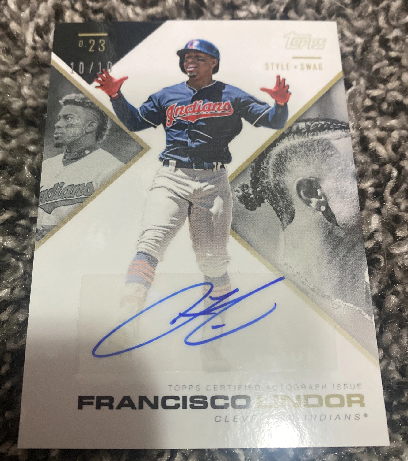 2019 Topps X Tatis Jr 023 Style & Swag GOLD 10/10 Francisco Lindor #3B-A Auto
