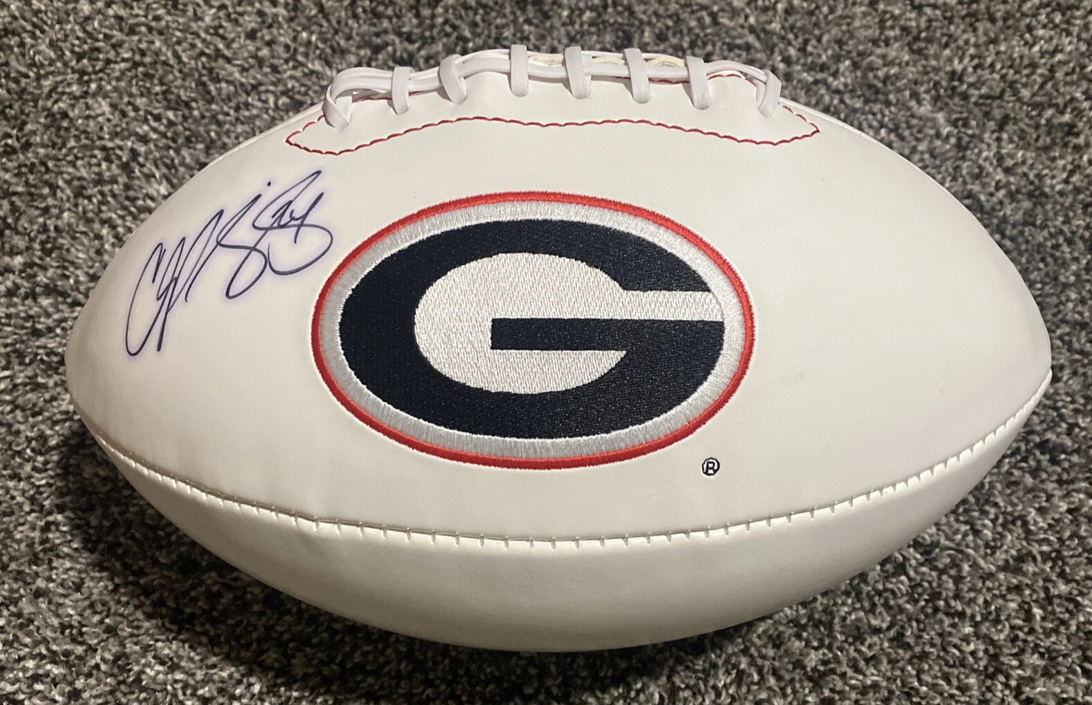 Champ Bailey Signed Georgia Bulldogs F/S WHITE PANEL FOOTBALL JSA COA
