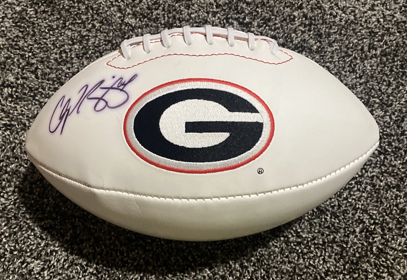 Champ Bailey Autographed GEORGIA BULLDOGS SIGNED WHITE Logo Football- JSA COA
