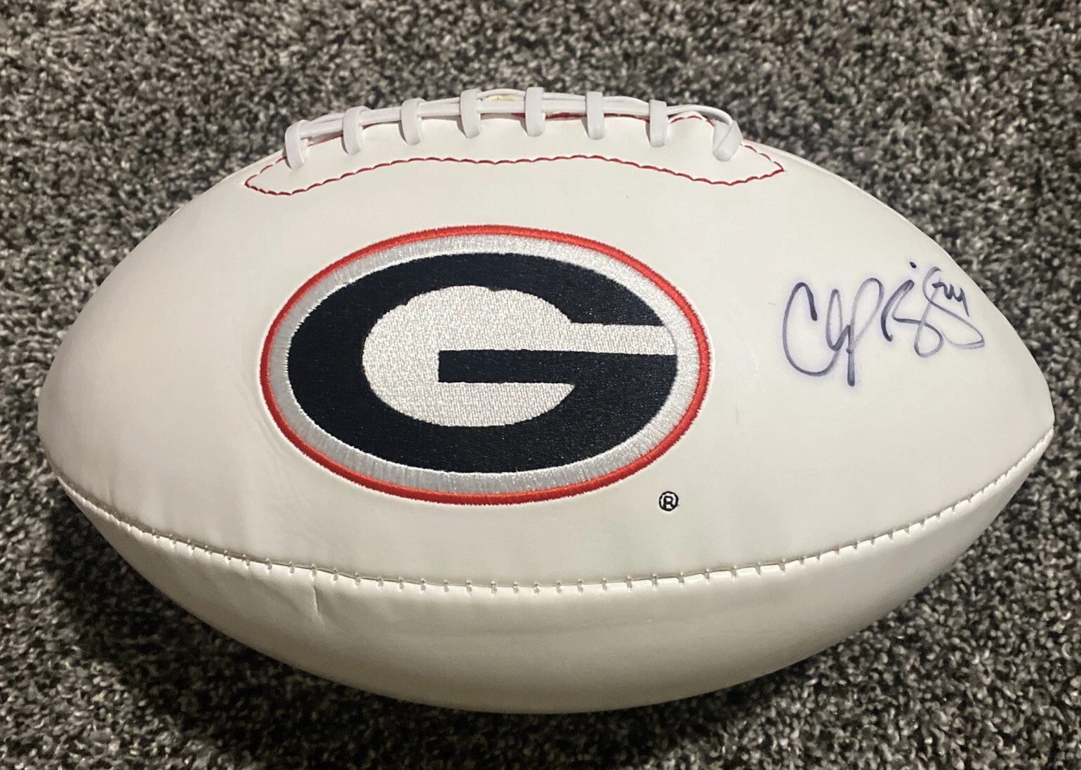 Champ Bailey Autographed GEORGIA BULLDOGS SIGNED WHITE Logo Football- JSA COA
