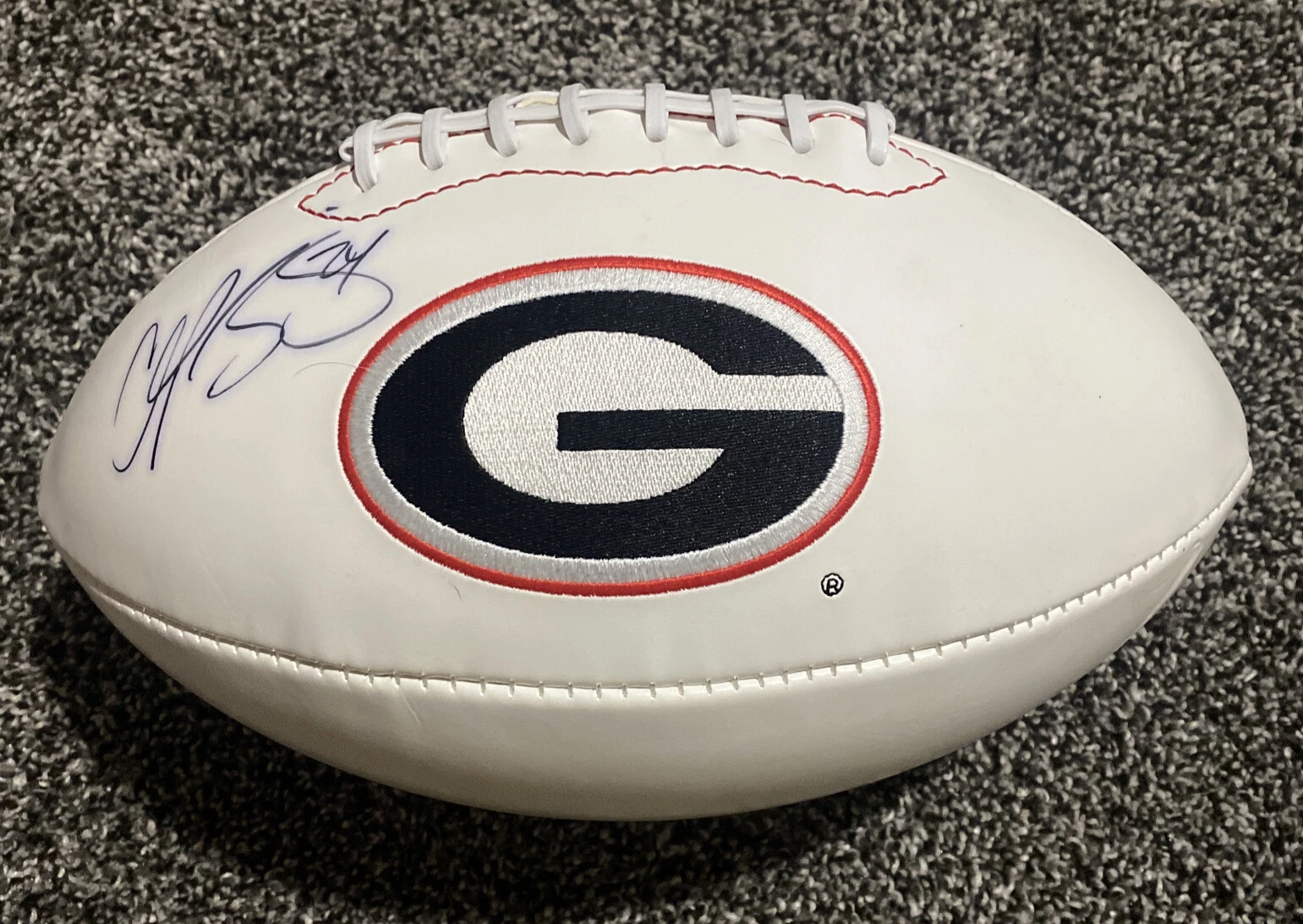 Champ Bailey Autographed GEORGIA BULLDOGS SIGNED WHITE Logo Football- JSA COA
