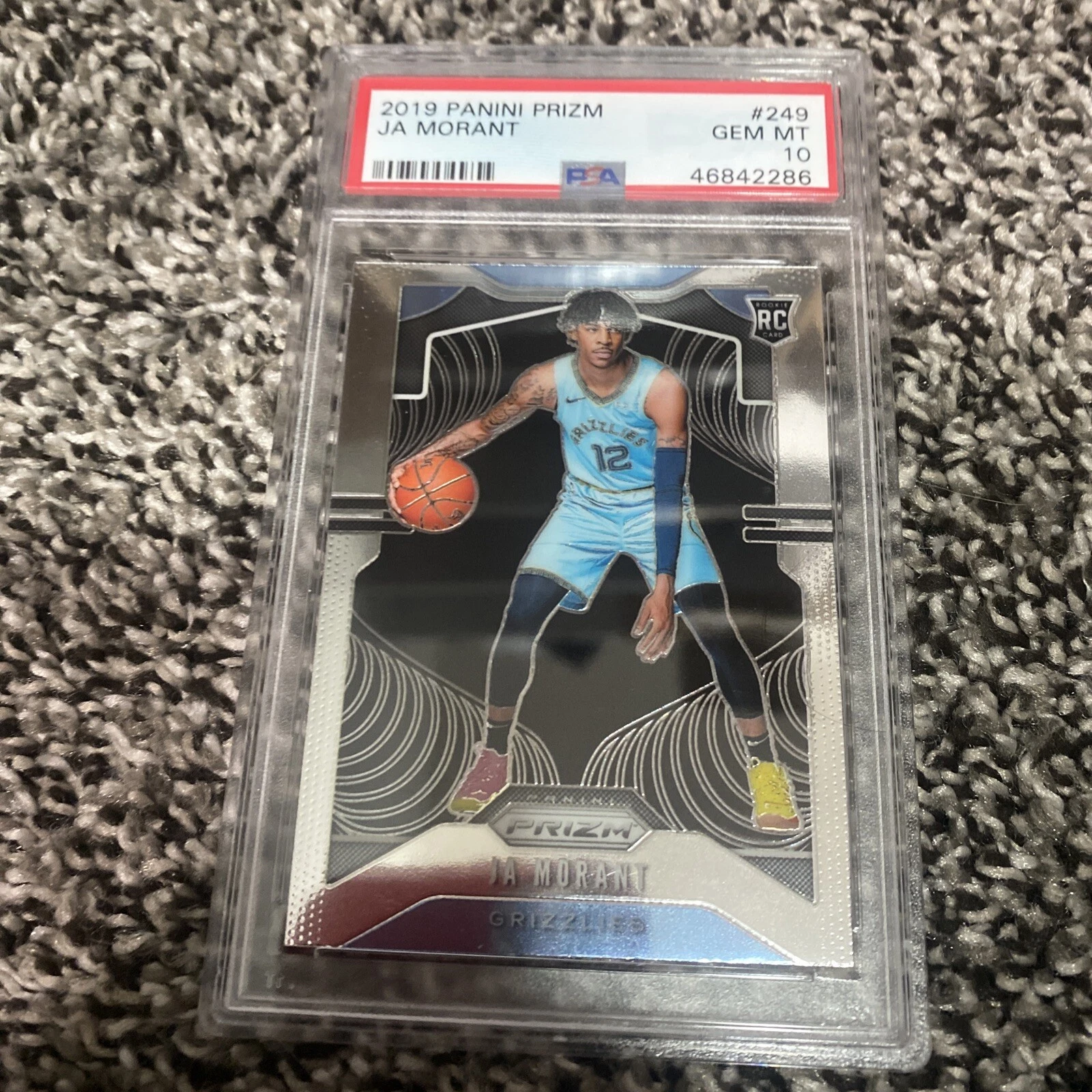 2019-20 Panini Prizm Ja Morant Rookie Card RC #249 Base PSA 10 GEM MINT
