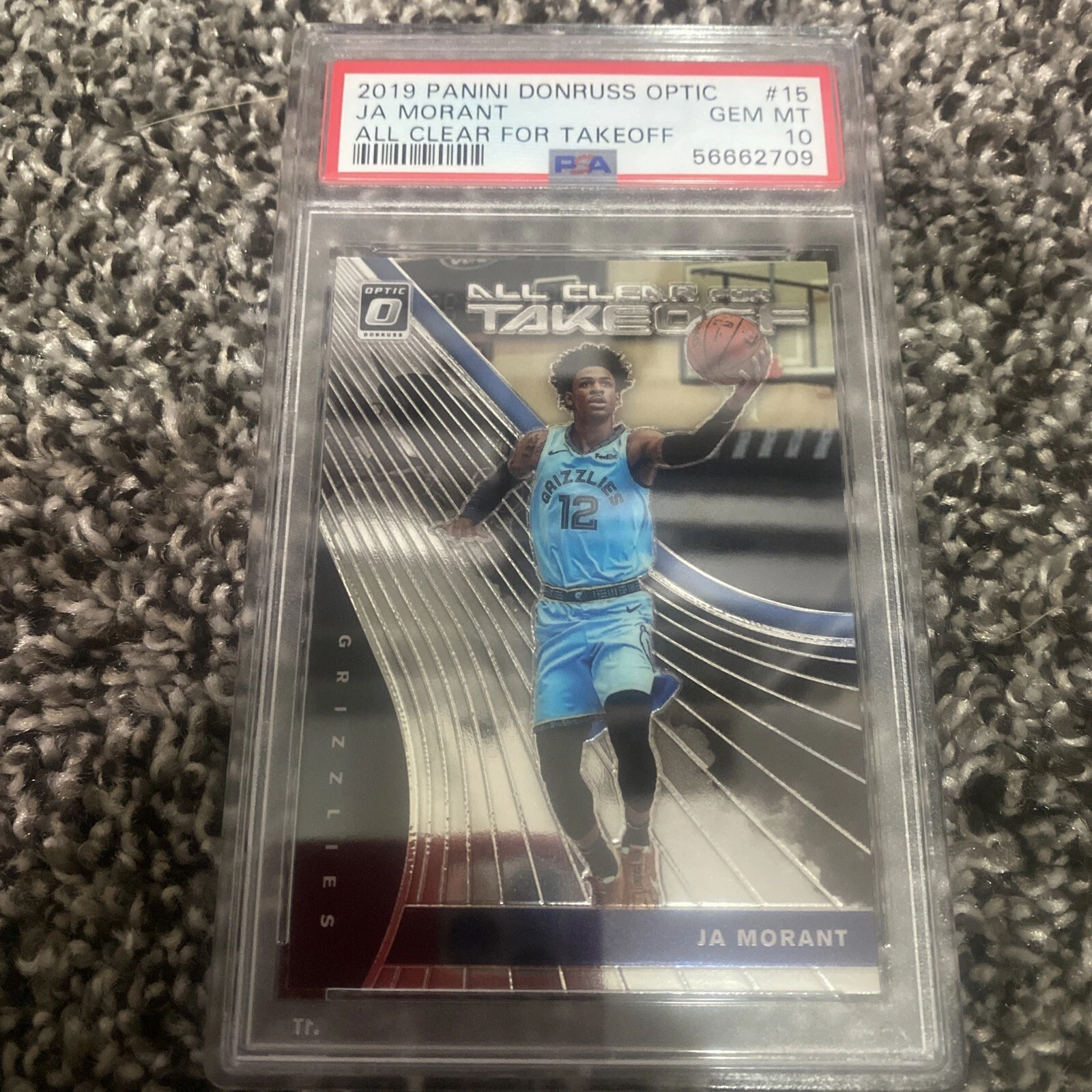2019 PANINI DONRUSS OPTIC #15 JA MORANT PSA 10 GEM MINT ALL CLEAR FOR TAKEOFF RC
