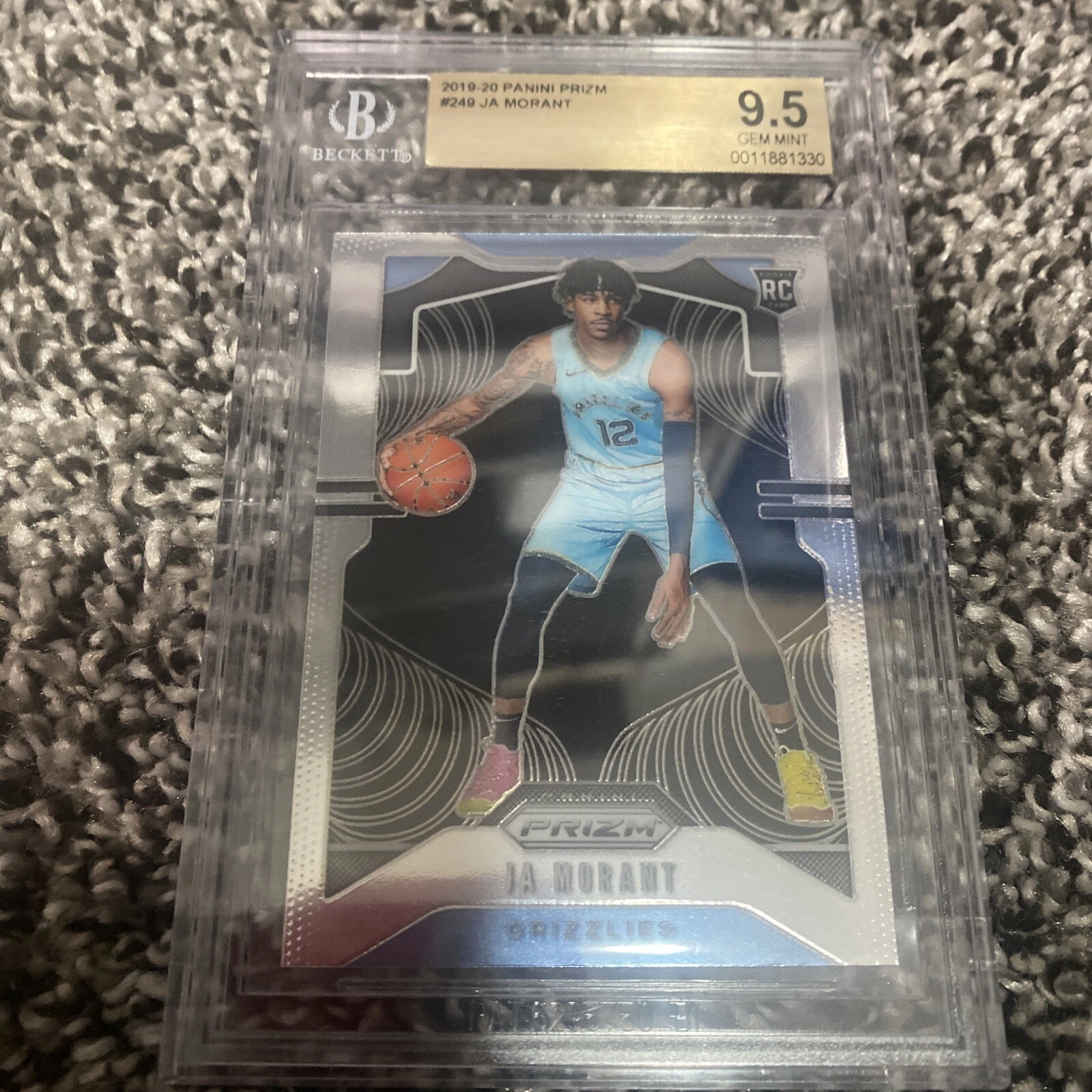 2019-20 Panini Prizm #249 Ja Morant Grizzlies RC Rookie BGS 9.5 GEM MINT
