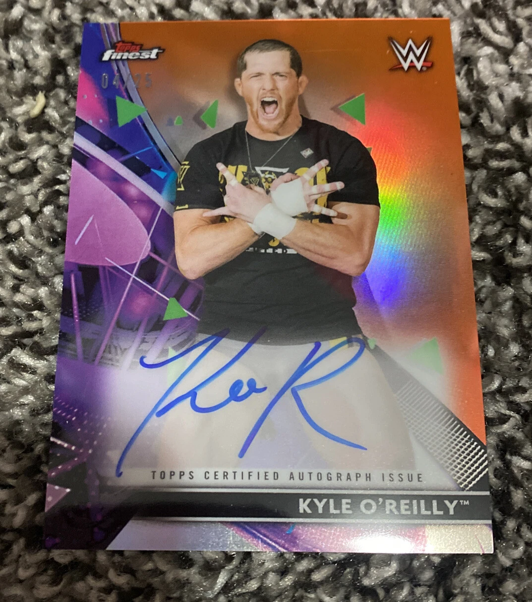 KYLE O' REILLY AUTO /25 ORANGE REFRACTOR - 2021 WWE TOPPS FINEST
