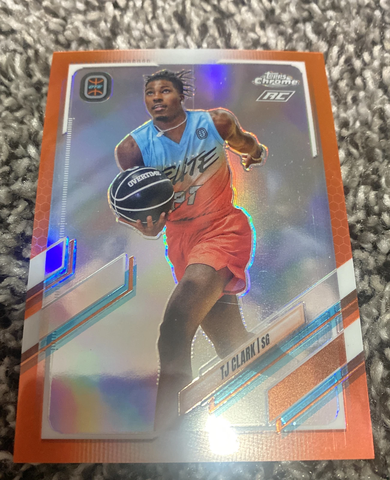 TJ CLARK RC 2021-22 TOPPS CHROME OVERTIME ELITE OTE ORANGE SSP! 25/25 READ
