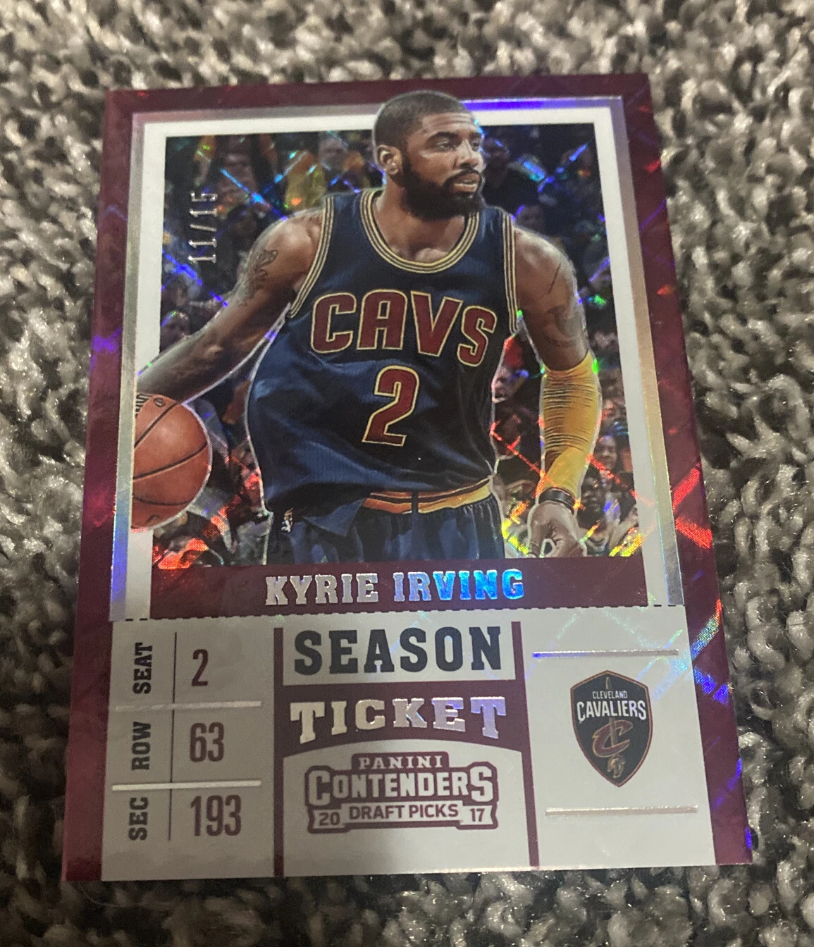 2017-18 Panini Contenders Draft DIAMOND Ticket #34 Kyrie Irving /15 Blue Jersey
