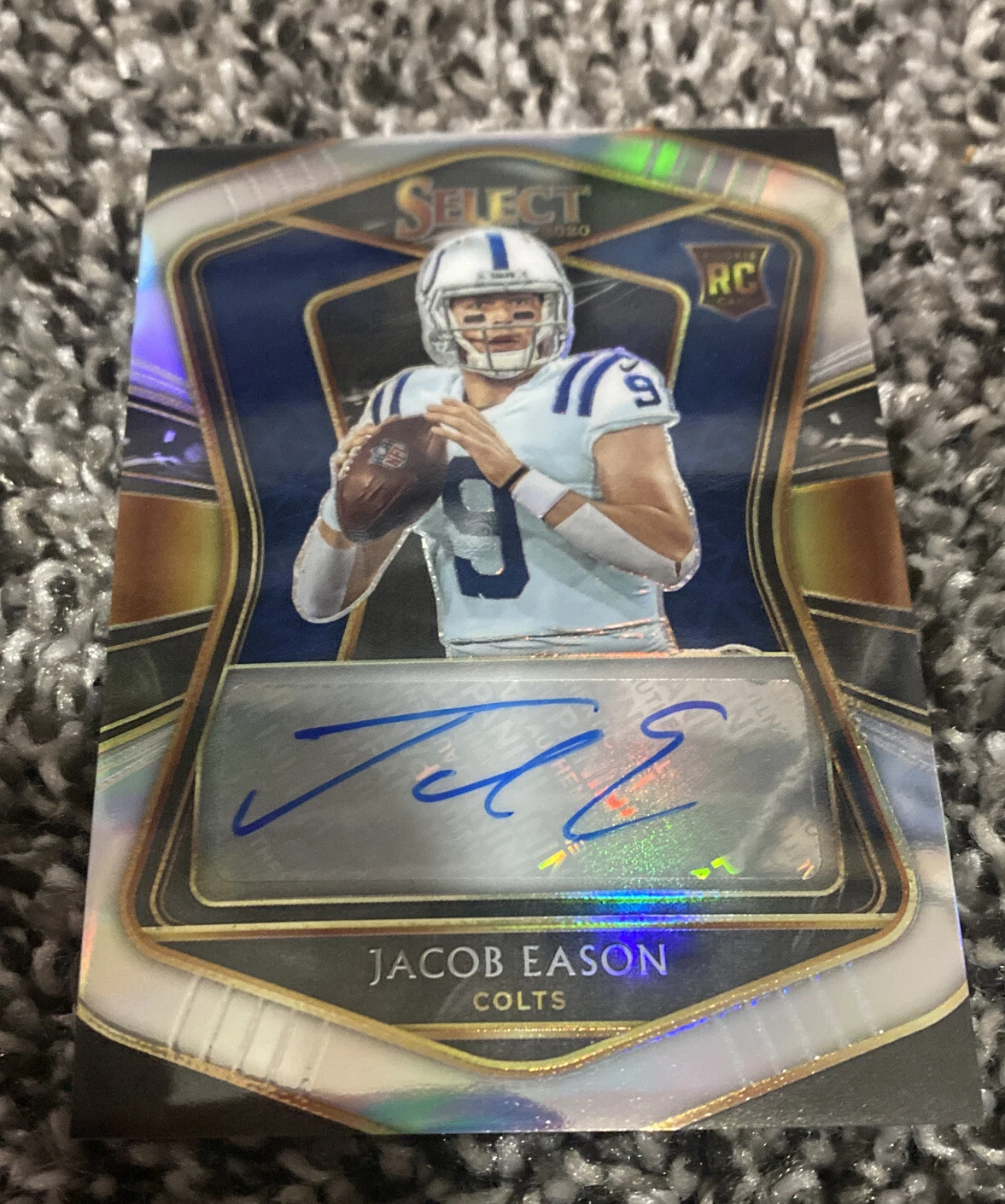 2020 Jacob Eason Select Rookie Silver Prizm Autograph RC Auto 6/99
