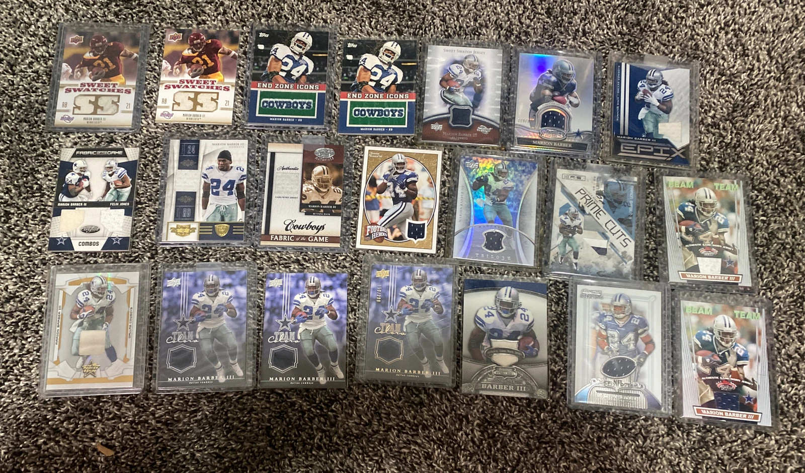 LOT OF (61) MARION BARBER JERSEY Patch Cards SP #d BASE TOPPS UPPER DECK
