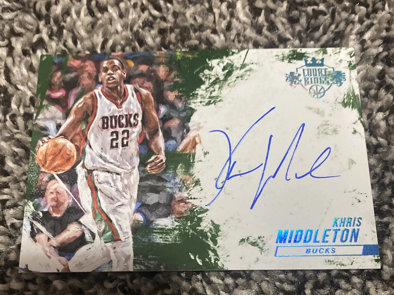 2015-16 Panini Court Kings Khris Middleton Auto 10/25 BLUE SP On Card SICK RARE!
