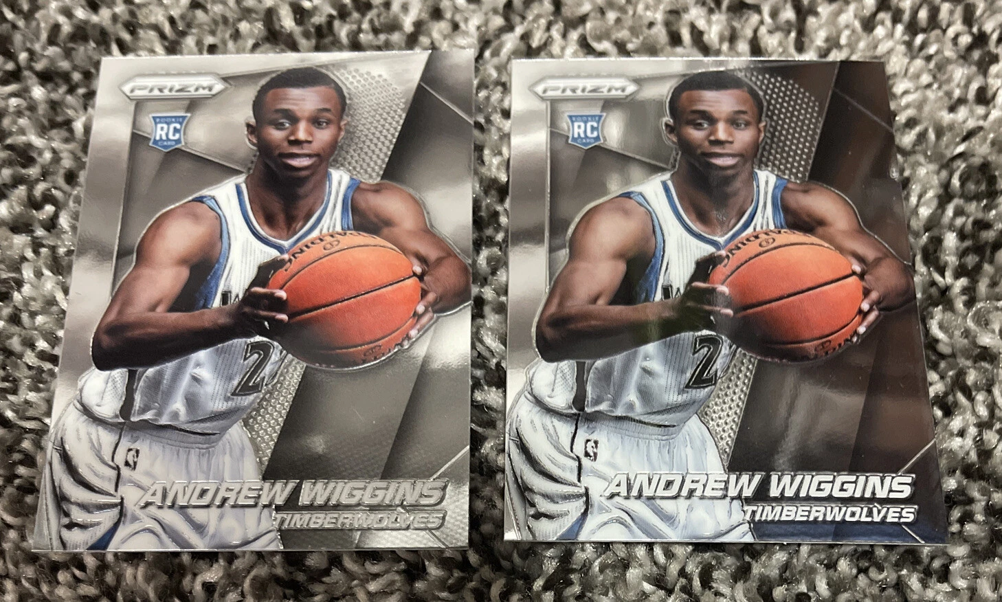 LOT OF (2) 2014-15 Panini Prizm Andrew Wiggins Rookie Card RC #251 Timberwolves
