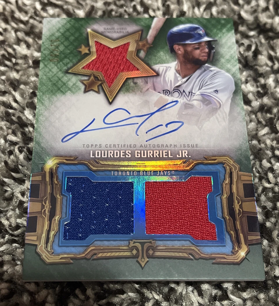 2020 TRIPLE THREADS EMERALD FUTURE PHENOM /50 JERSEY AUTO LOURDES GURRIEL JR

