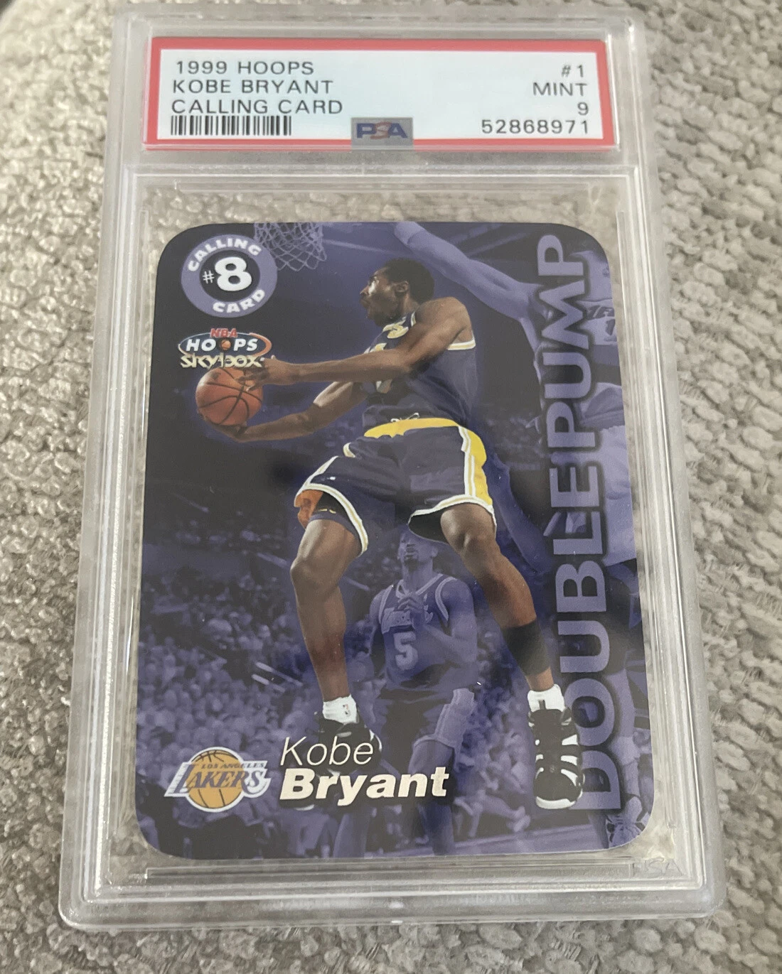 Kobe Bryant 1999 Hoops Calling Card PSA 9 Mint Double Pump #1 Los Angeles Lakers
