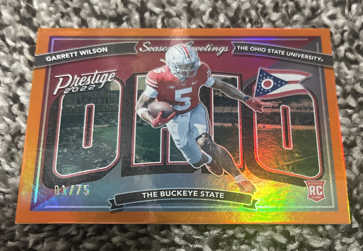 2022 Prestige Garrett Wilson Ohio St Season Greetings Holo Orange 1/75 EBAY 1/1
