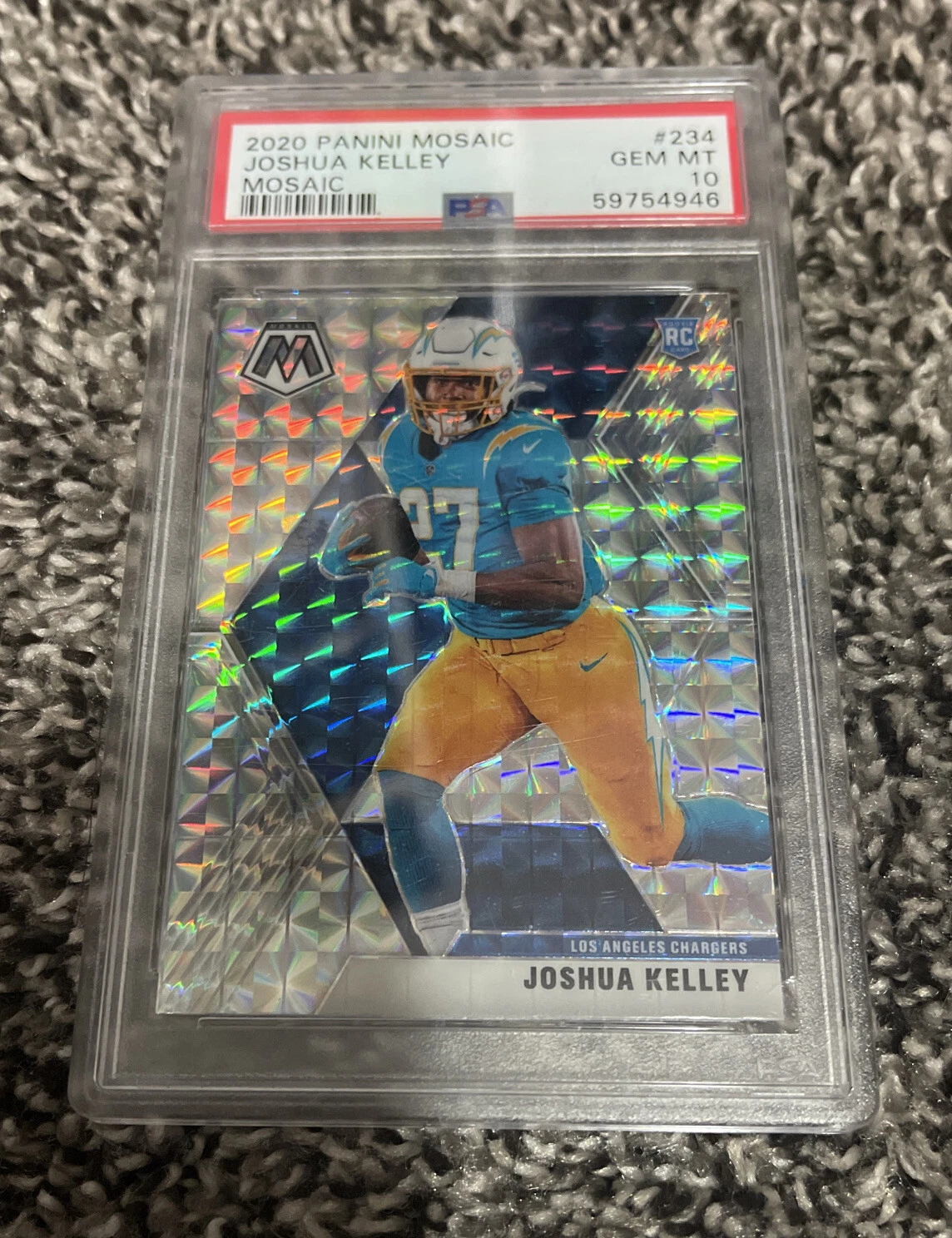 2020 Panini Mosaic Rookies Prizm Joshua Kelley #234 PSA 10 GEM MT Rookie RC
