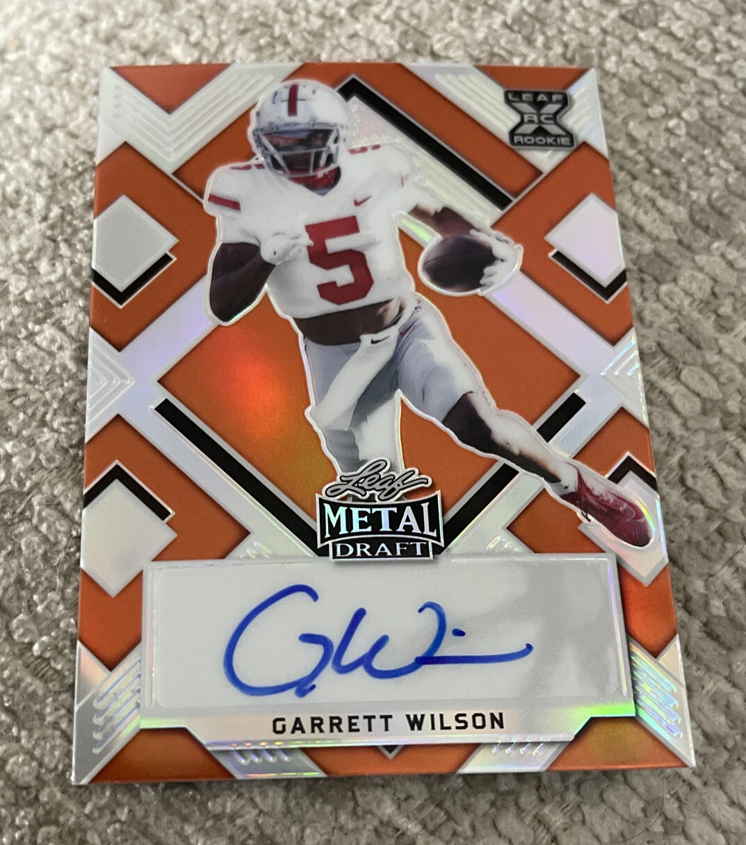 2022 Leaf Metal Draft GARRETT WILSON RC Auto ORANGE #1/7 JETS! OHIO ST.!
