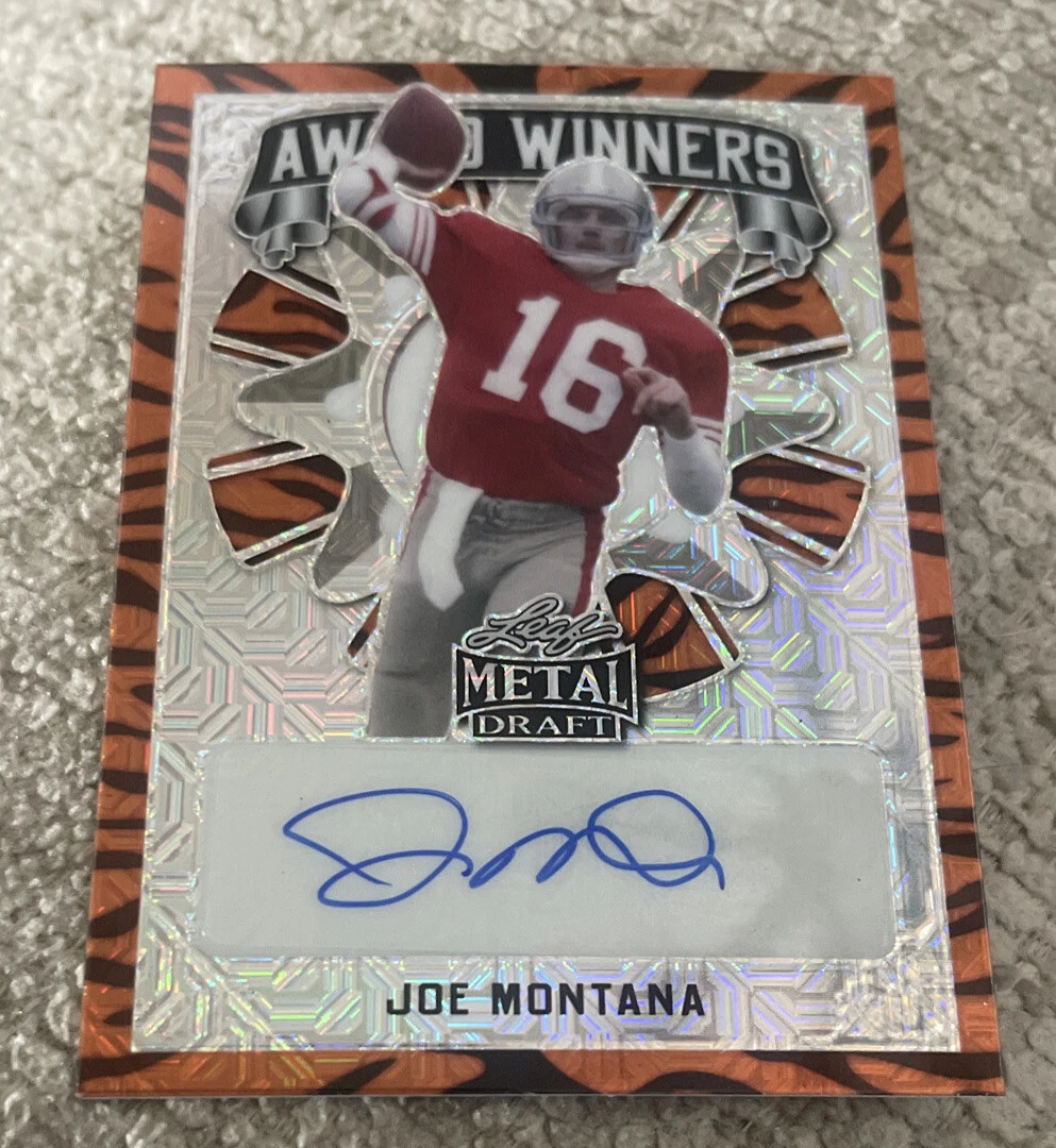 2022 Leaf Metal Draft Joe Montana AUTO PARALLEL TIGER STRIPE SSP 3/5
