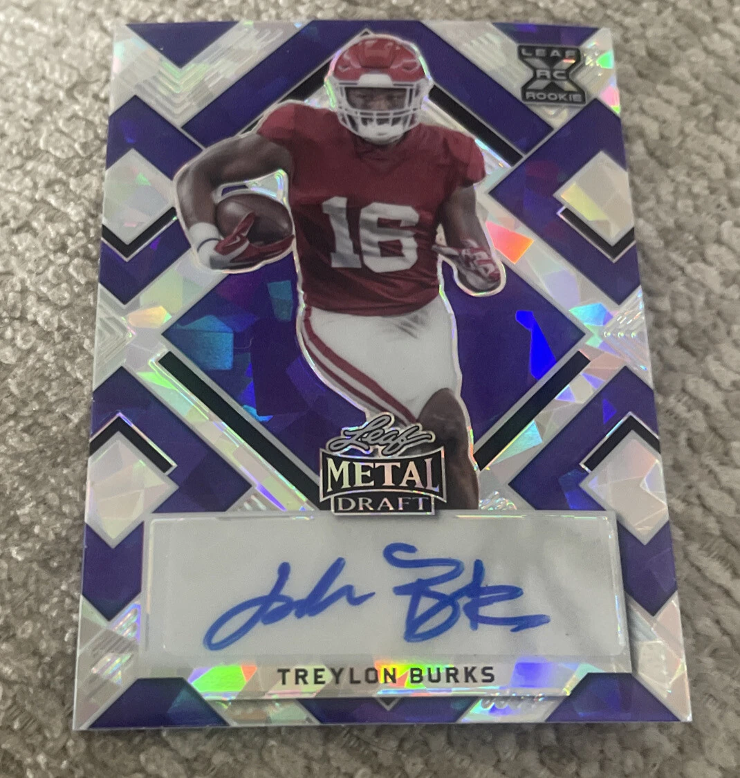 2022 Leaf Metal Draft Treylon Burke PURPLE CRYSTAL Auto! 9/15 SSP RC
