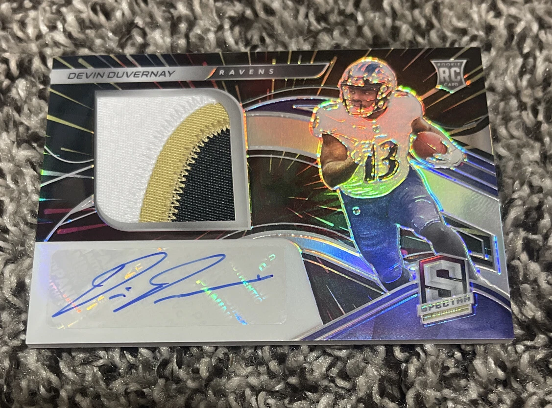 2020 Panini Spectra Devin Duvernay Rookie Auto 3 Color Patch 58/75
