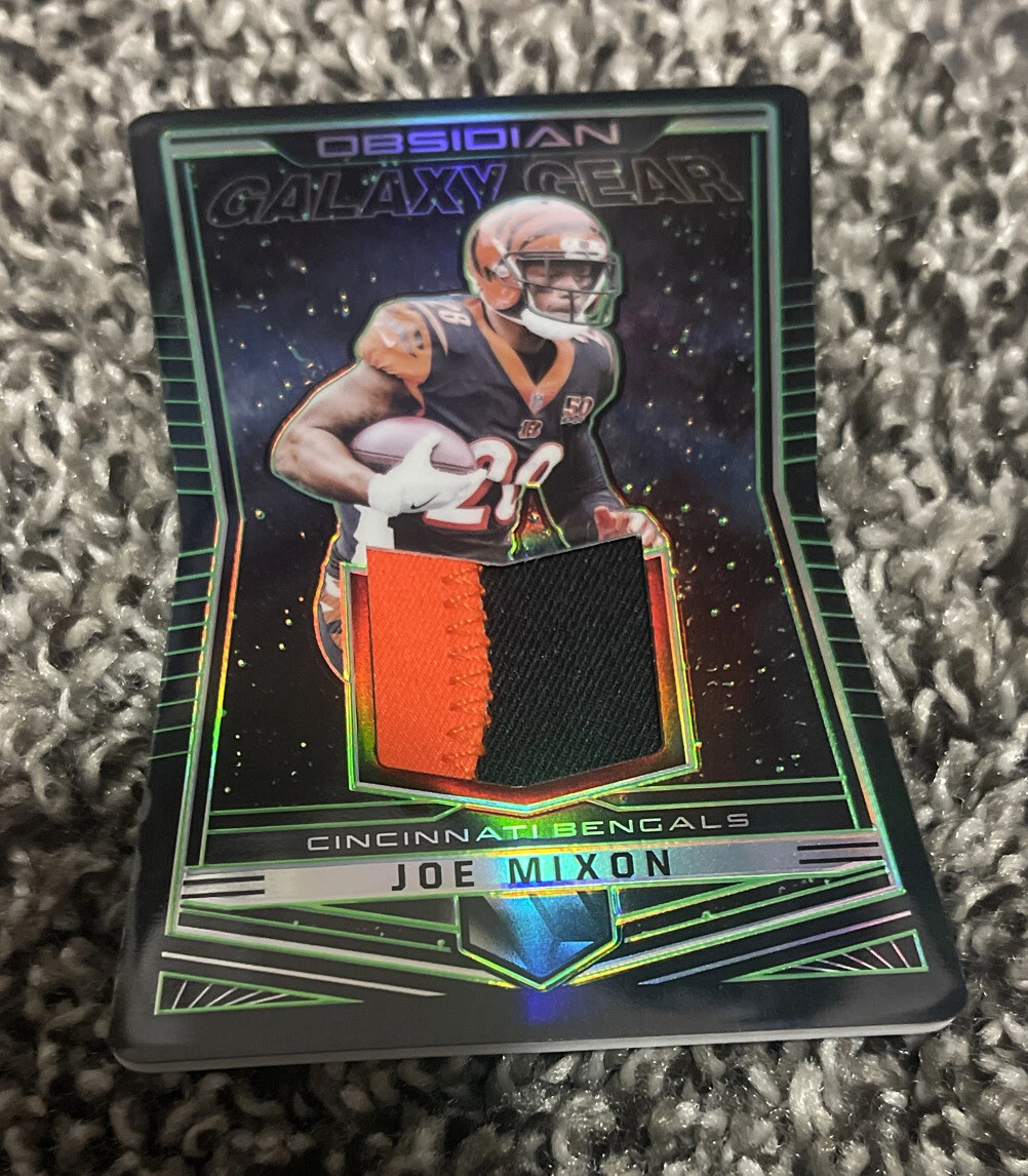 2018 Obsidian Galaxy Gear Relics Joe Mixon Patch 3/25 Bengals Corner Peeling
