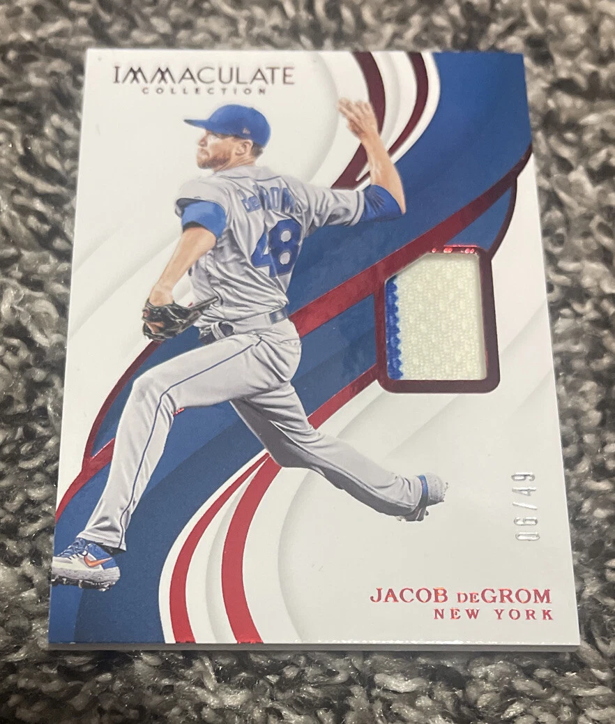 2019 JACOB DEGROM PANINI IMMACULATE COLL. GU JERSEY RELIC 6/49 NEW YORK METS
