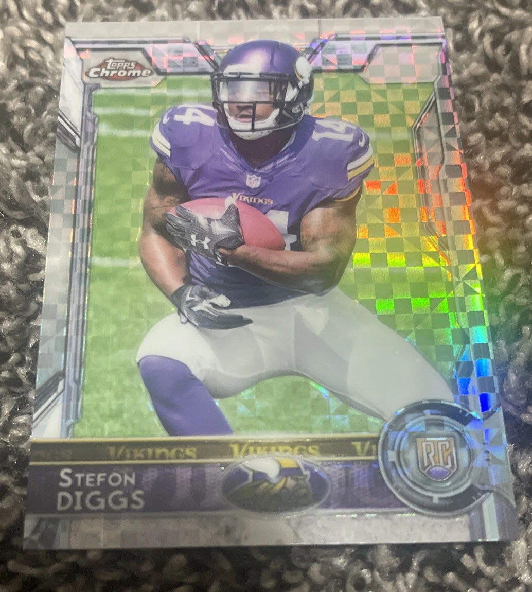 2015 Topps Chrome Xfractor #148 Stefon Diggs RC Rookie Bills PRINT LINES
